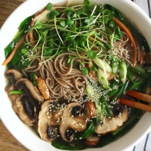 Miso Vegetable Noodle Soup. - harvestandnourish.com