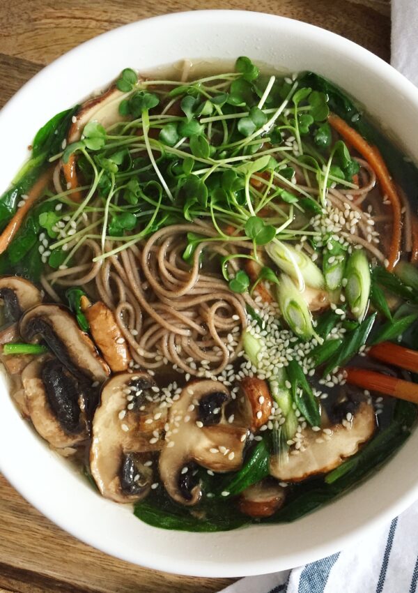 Miso Vegetable Noodle Soup. - harvestandnourish.com