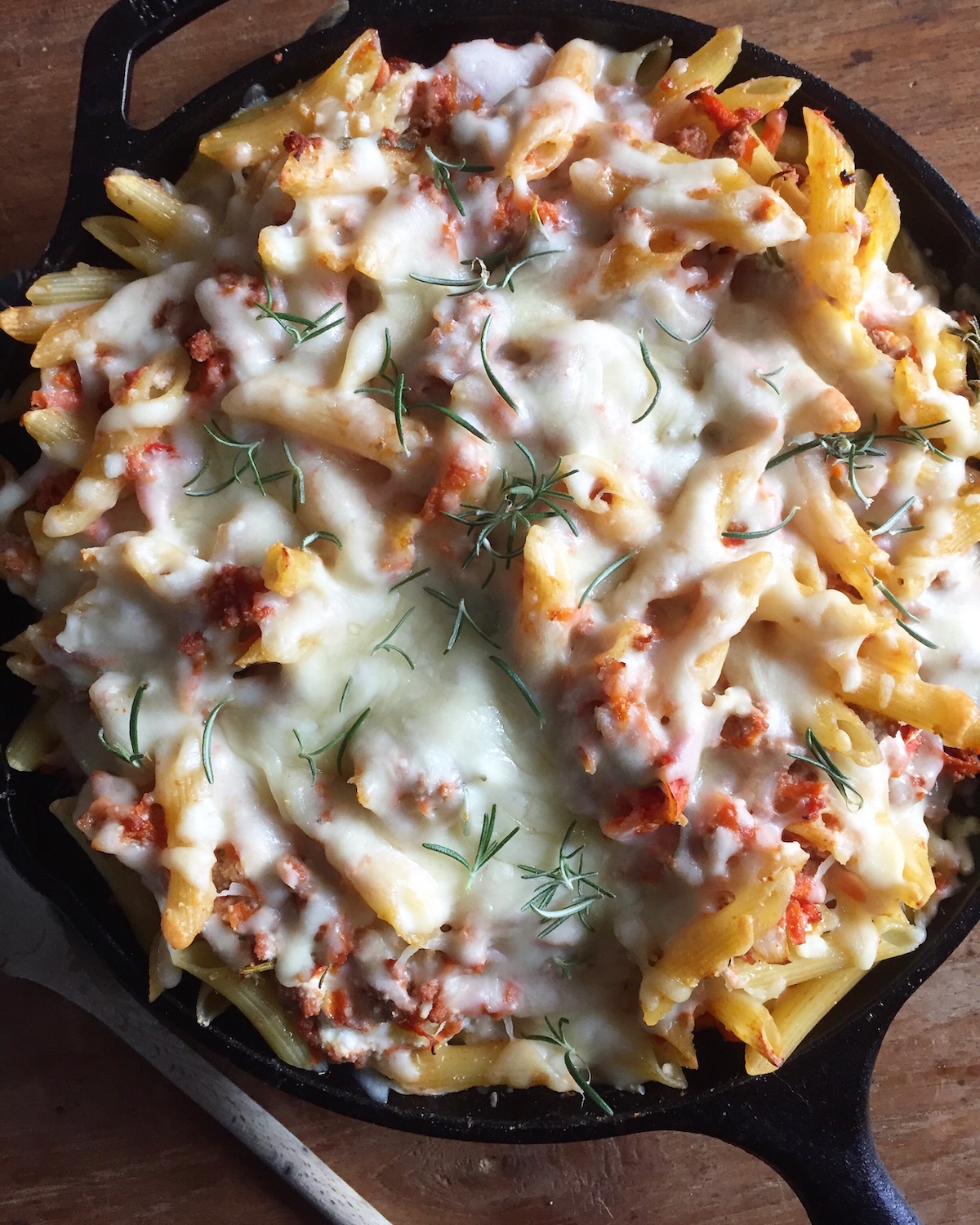 Cheesy Baked Turkey Penne. - harvestandnourish.com