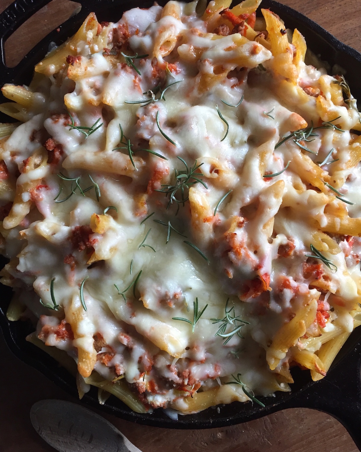 Cheesy Baked Turkey Penne. - harvestandnourish.com