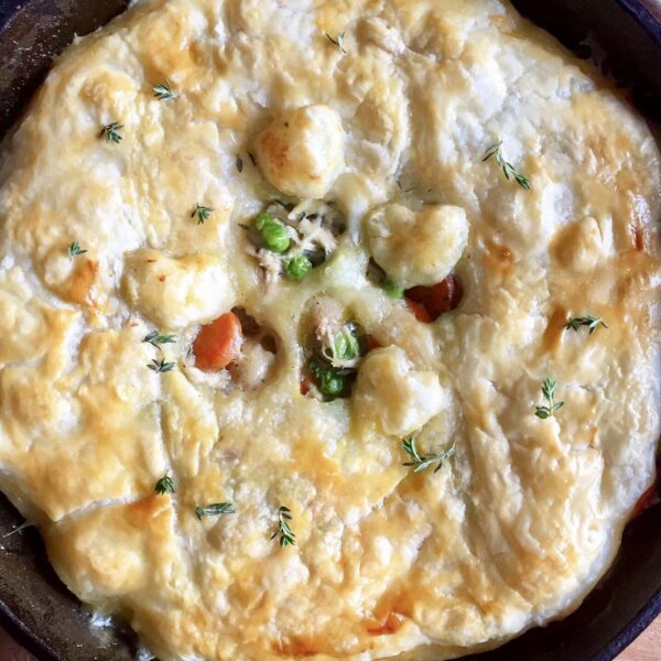 Skillet Chicken Pot Pie with Puff Pastry