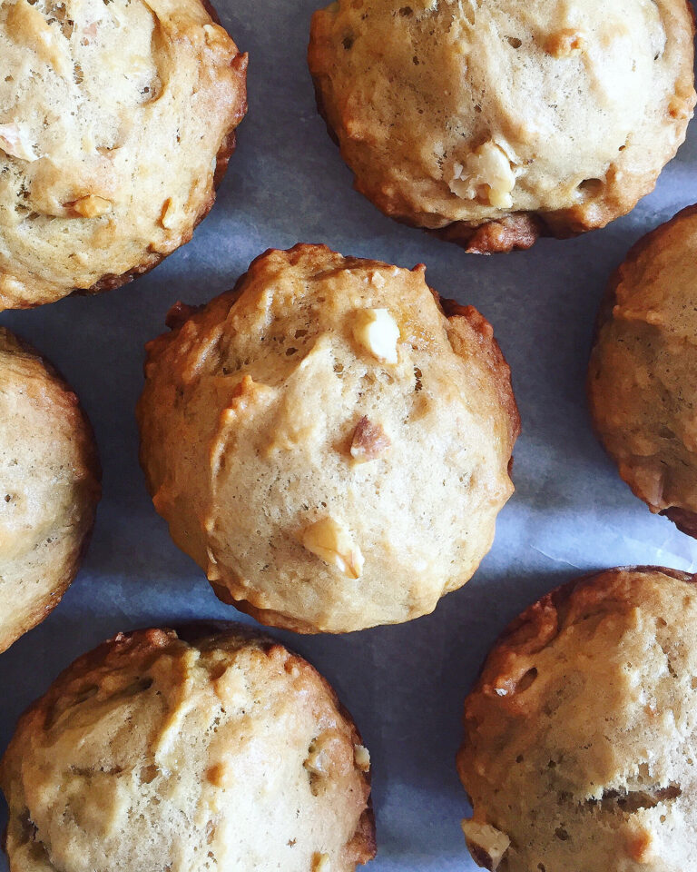 Banana Walnut Protein Muffins. - harvestandnourish.com
