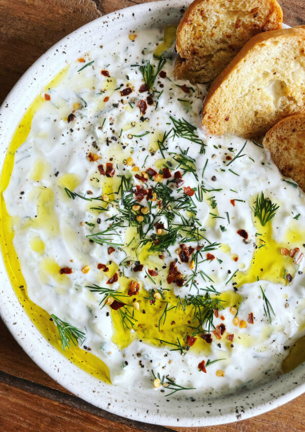 Tzatziki (Greek Cucumber-Dill Yogurt Sauce). - harvestandnourish.com