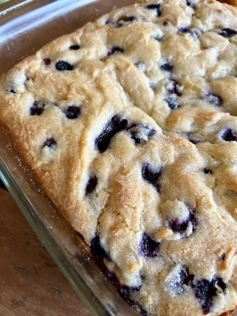 Buttermilk Blueberry Breakfast Cake. - harvestandnourish.com