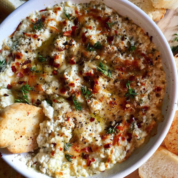 Roasted Garlic Baked Ricotta