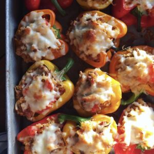 Turkey Stuffed Roasted Peppers. - harvestandnourish.com