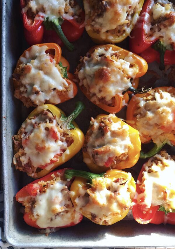 Turkey Stuffed Roasted Peppers. - harvestandnourish.com