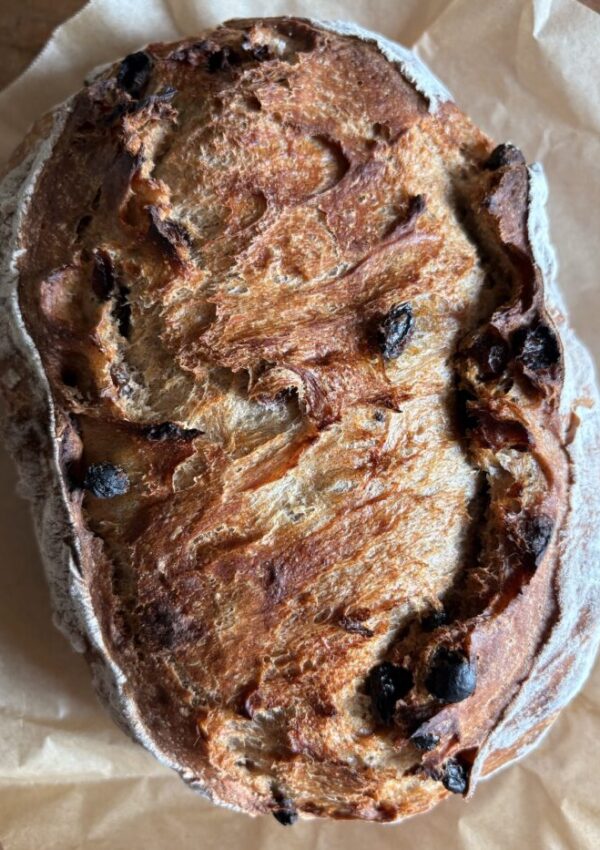 No-Knead Cinnamon Raisin Artisan Bread