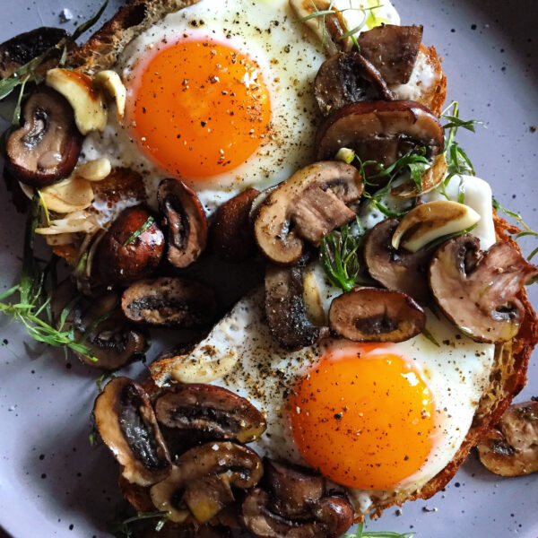 Mushroom Toasts with Eggs and Tarragon