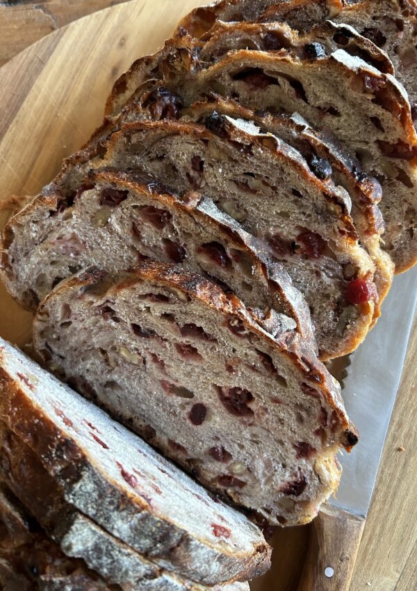 Cranberry Walnut Artisan Bread. - harvestandnourish.com