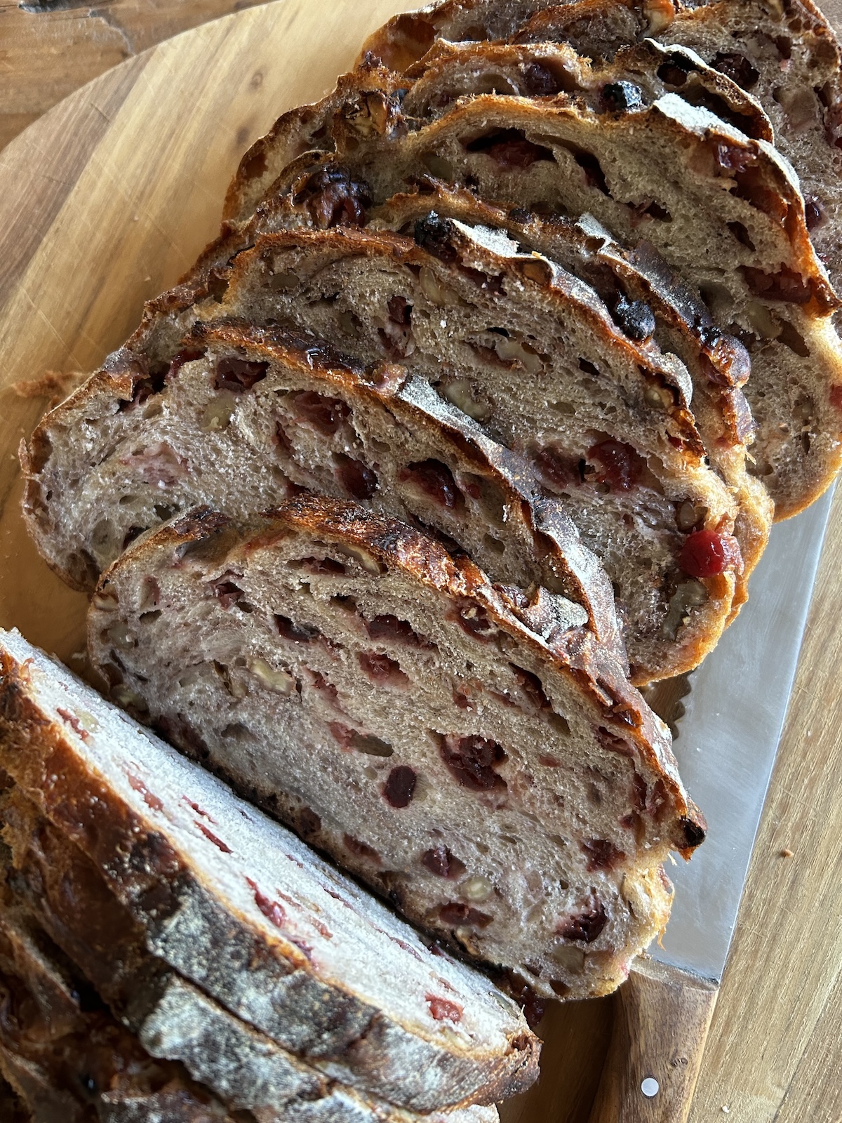Cranberry Walnut Artisan Bread. - harvestandnourish.com
