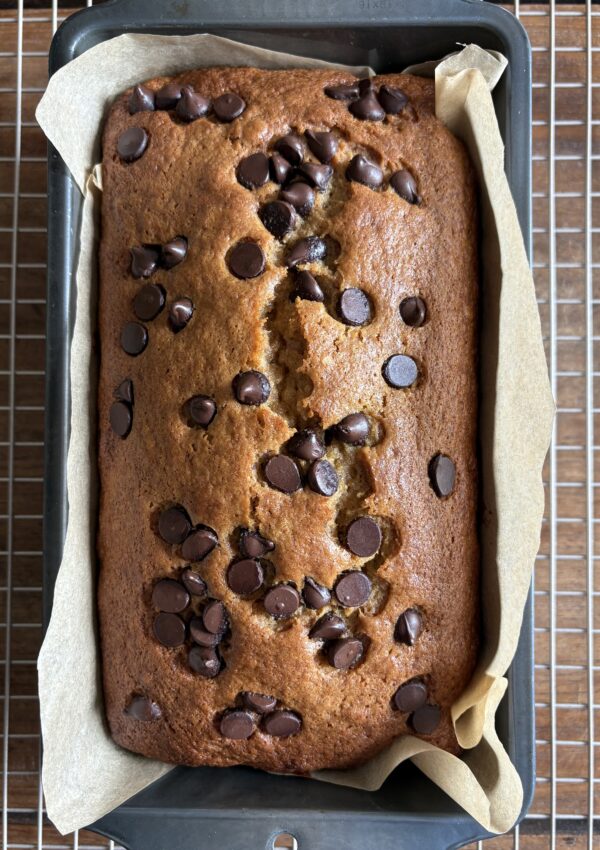 Chocolate Chip Banana Bread. - harvestandnourish.com