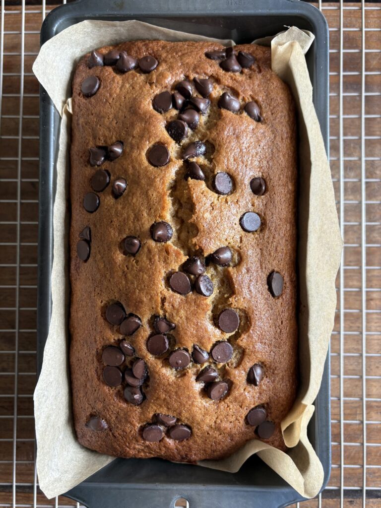 Chocolate Chip Banana Bread. - harvestandnourish.com