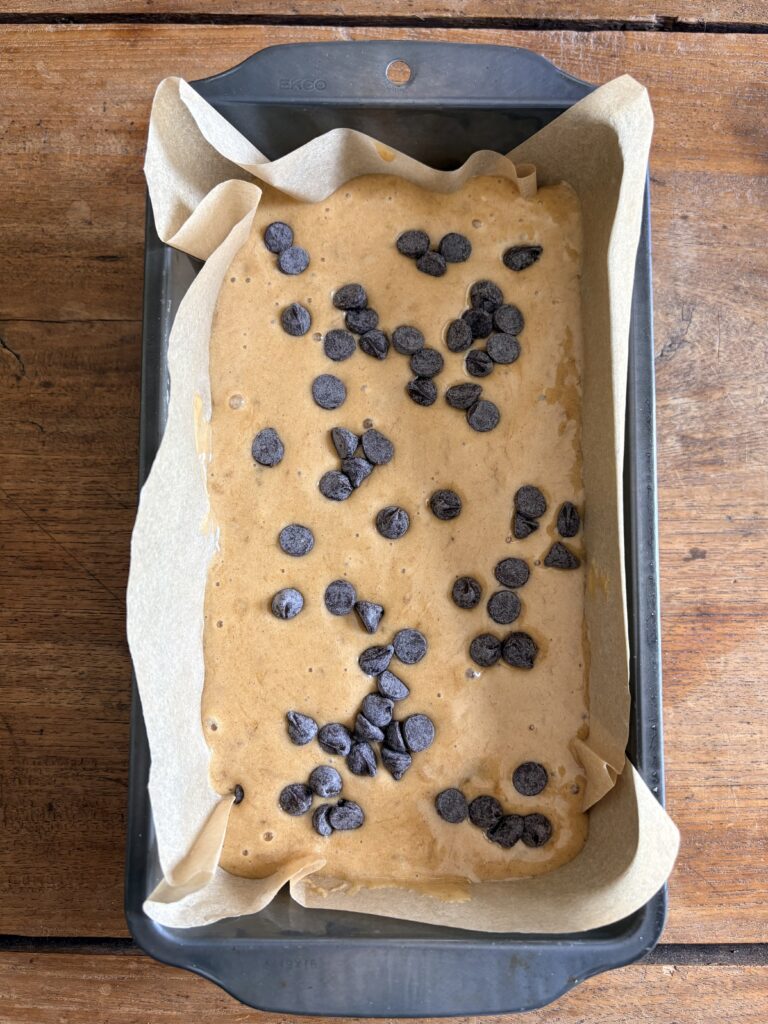 Chocolate Chip Banana Bread. - harvestandnourish.com