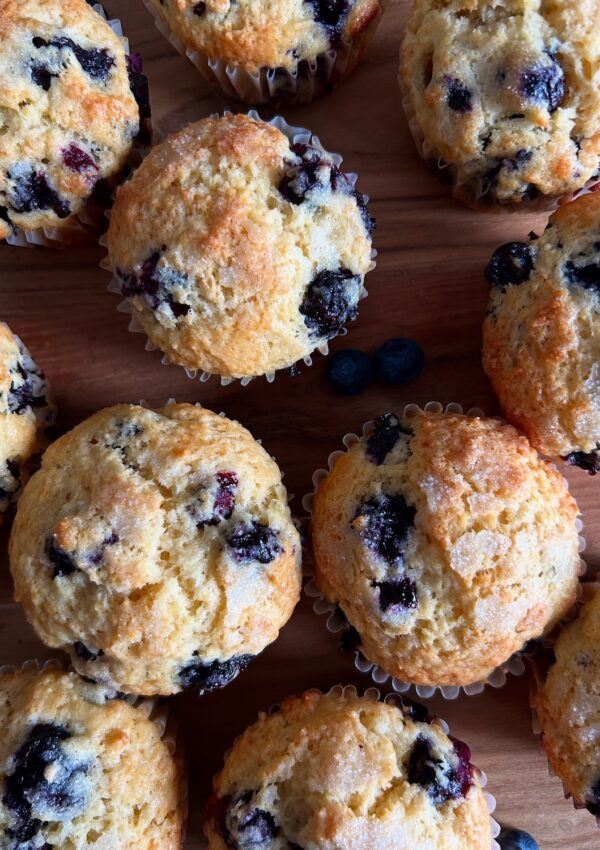 Bakery Style Blueberry Muffins. - harvestandnourish.com
