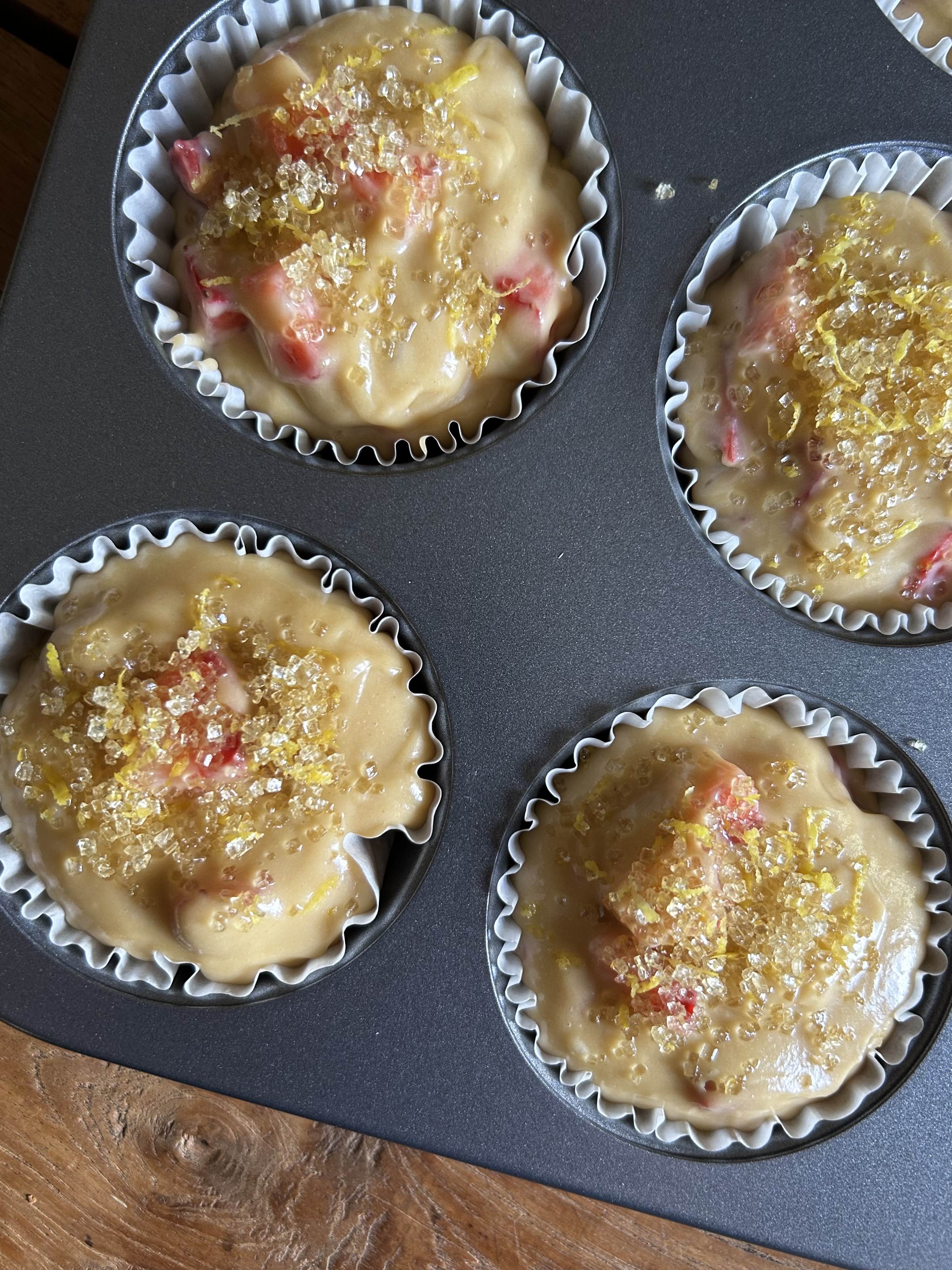 Strawberry Muffins with Lemon Sugar. - harvestandnourish.com