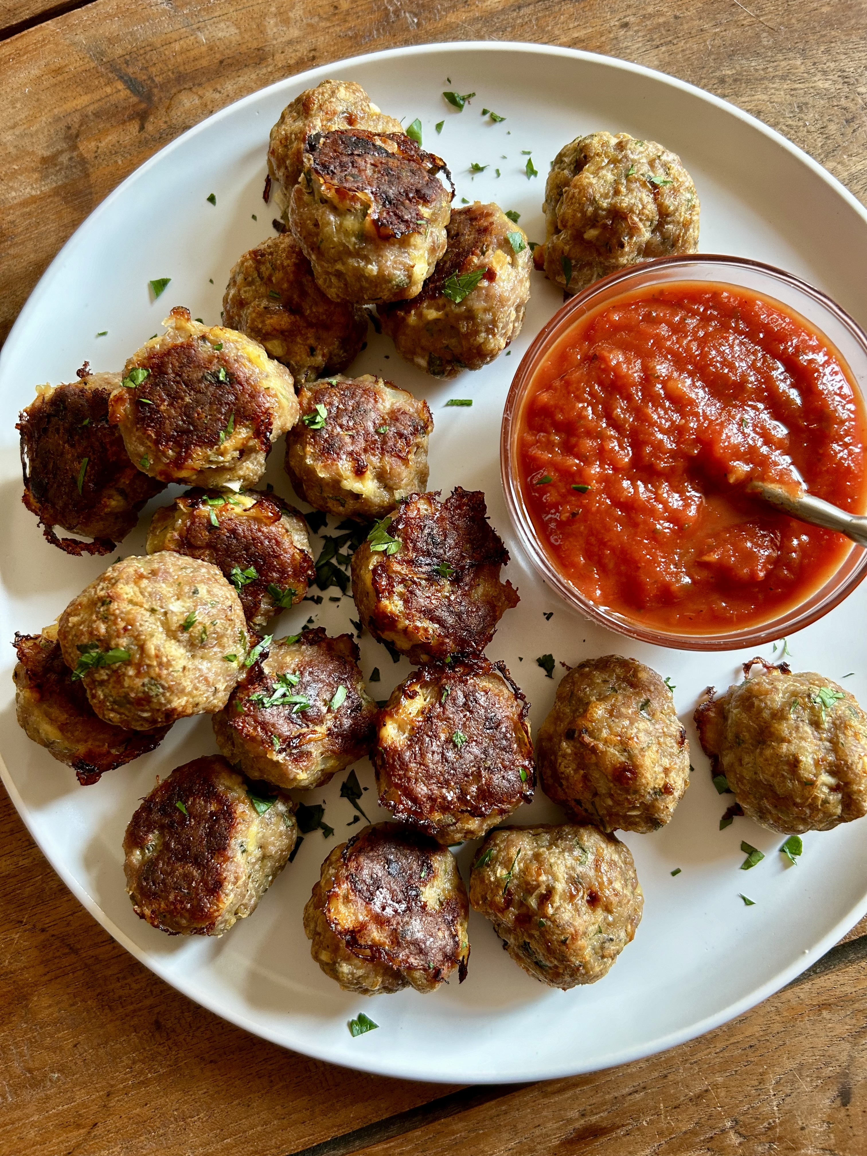 Baked Rosemary Chicken Meatballs. - harvestandnourish.com