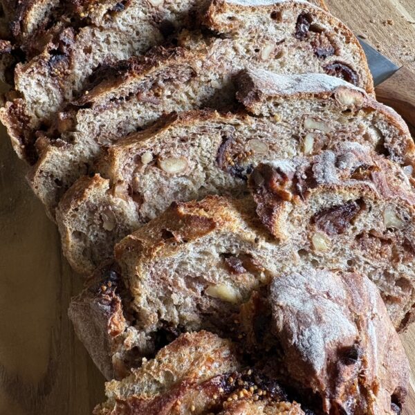 No-Knead Fig and Walnut Artisan Bread