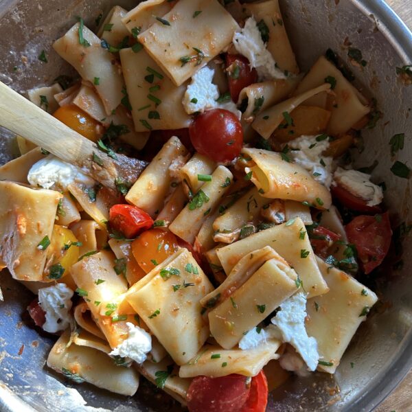 Simple Tomato Pasta with Burrata
