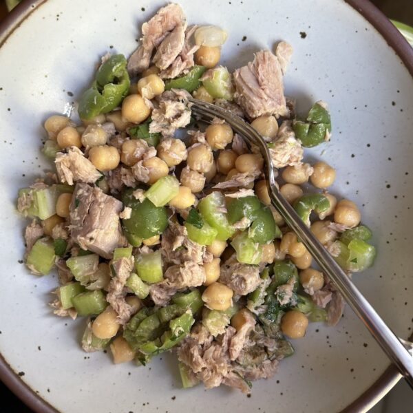 Chickpea Tuna Salad with Green Olives