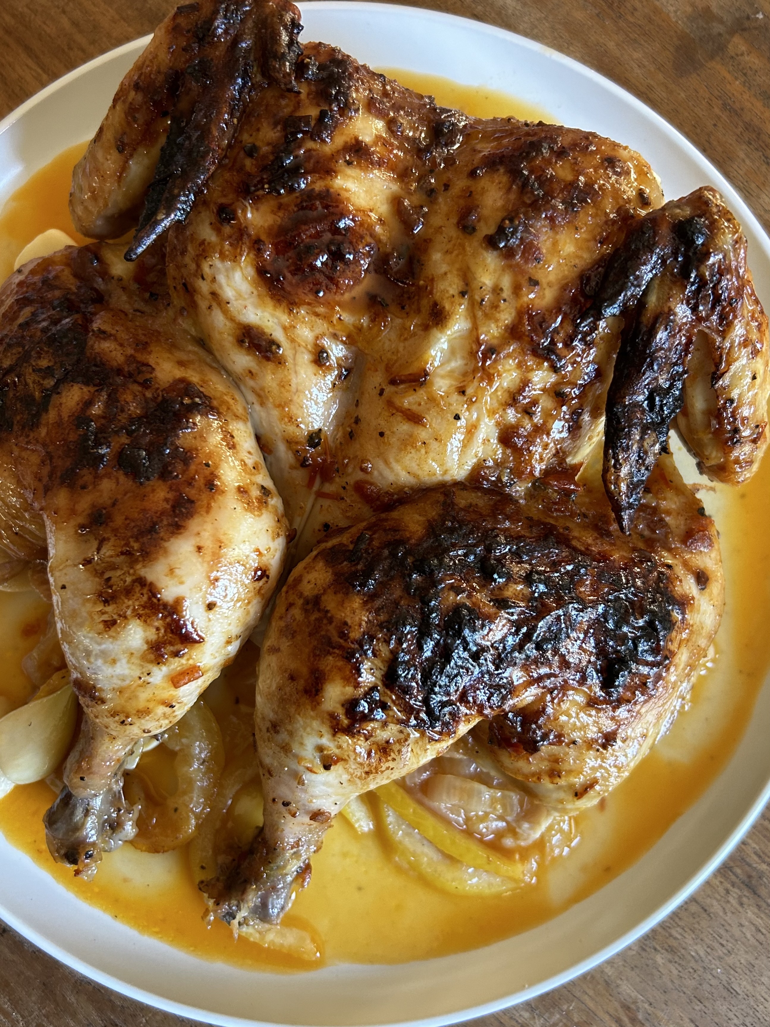Spatchcock Harissa Butter Chicken. - harvestandnourish.com