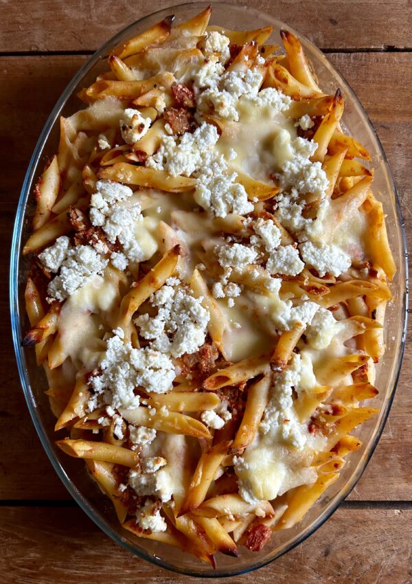 Baked Ziti (Vegetarian). - harvestandnourish.com