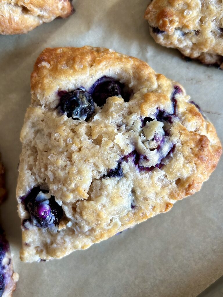 Bakery-Style Lemon Blueberry Scones. - harvestandnourish.com