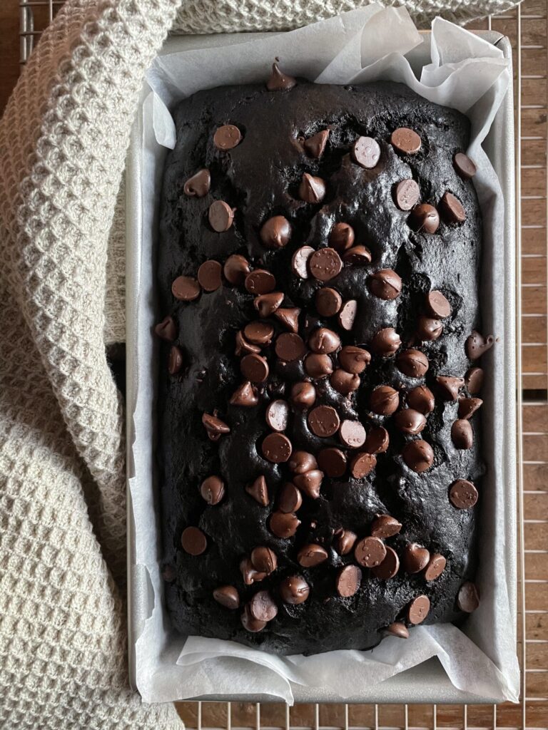 Double Chocolate Banana Bread. - harvestandnourish.com