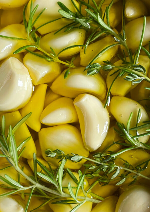 Garlic Confit. - harvestandnourish.com
