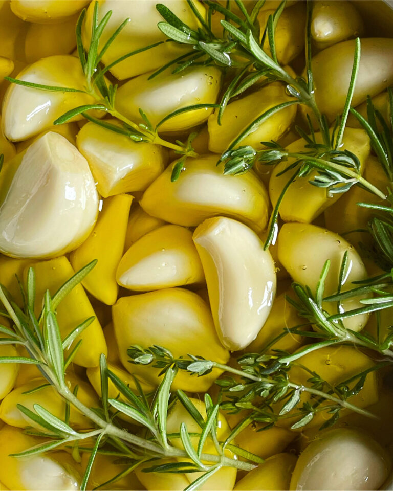 Garlic Confit. - harvestandnourish.com