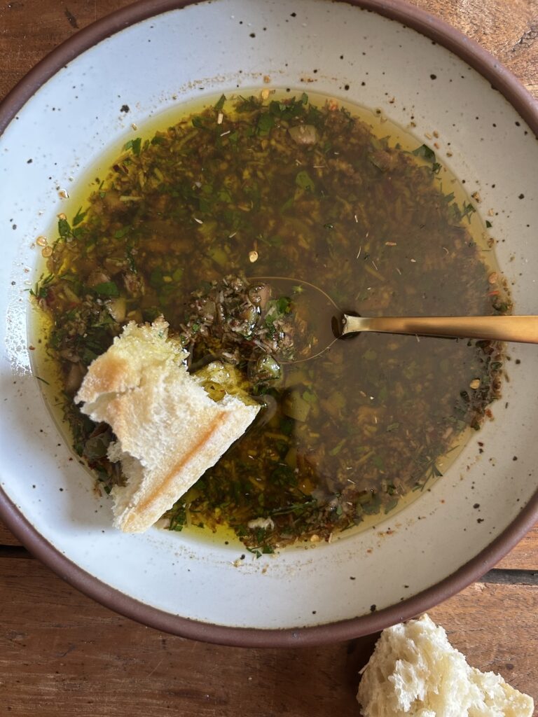 Herb & Olive Bread Dipping Oil. - harvestandnourish.com