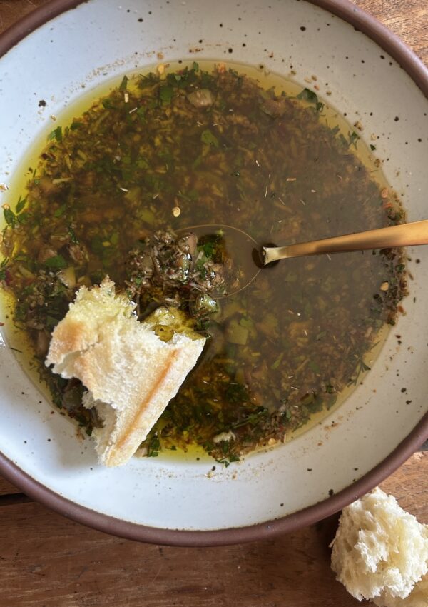 Herb & Olive Bread Dipping Oil. - harvestandnourish.com