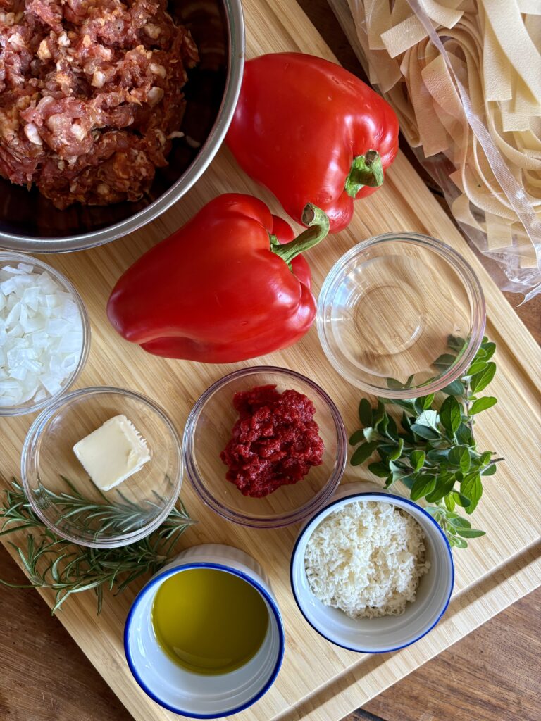 Pappardelle with Sausage and Peppers. - harvestandnourish.com