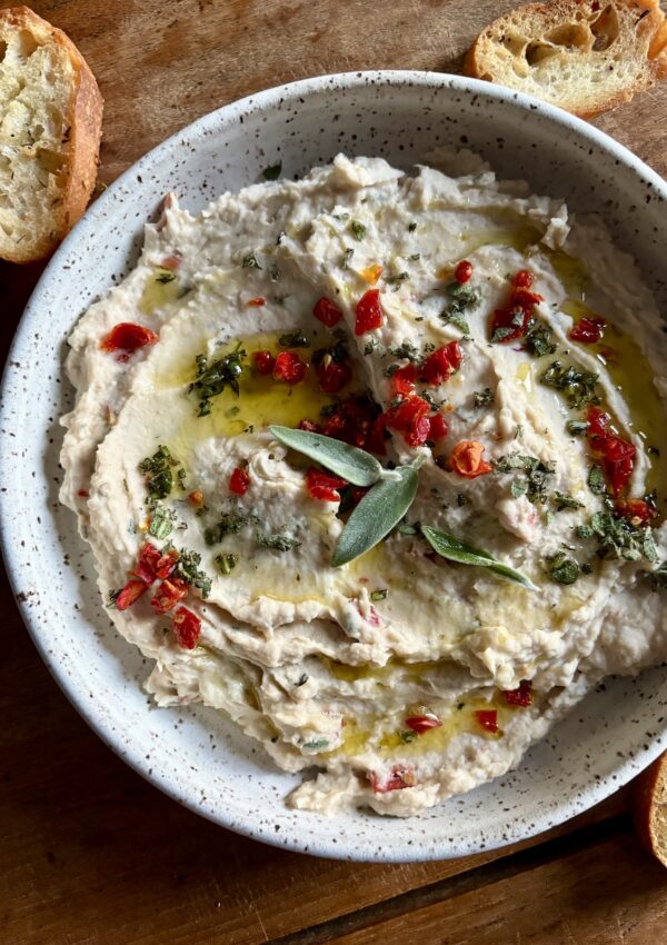 Sundried Tomato and Sage White Bean Dip. - harvestandnourish.com