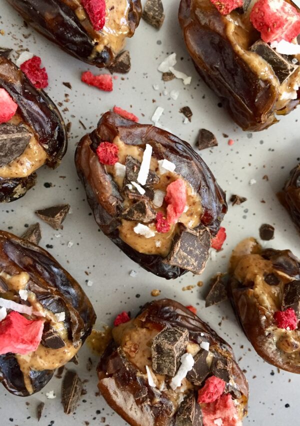 PB and J Stuffed Dates. - harvestandnourish.com