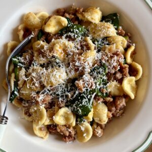 Orecchiette with Sausage and Spinach. - harvestandnourish.com