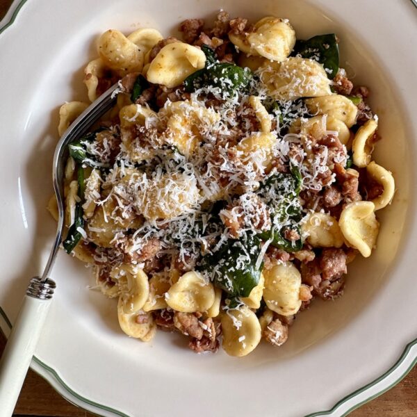 Orecchiette with Sausage and Spinach 