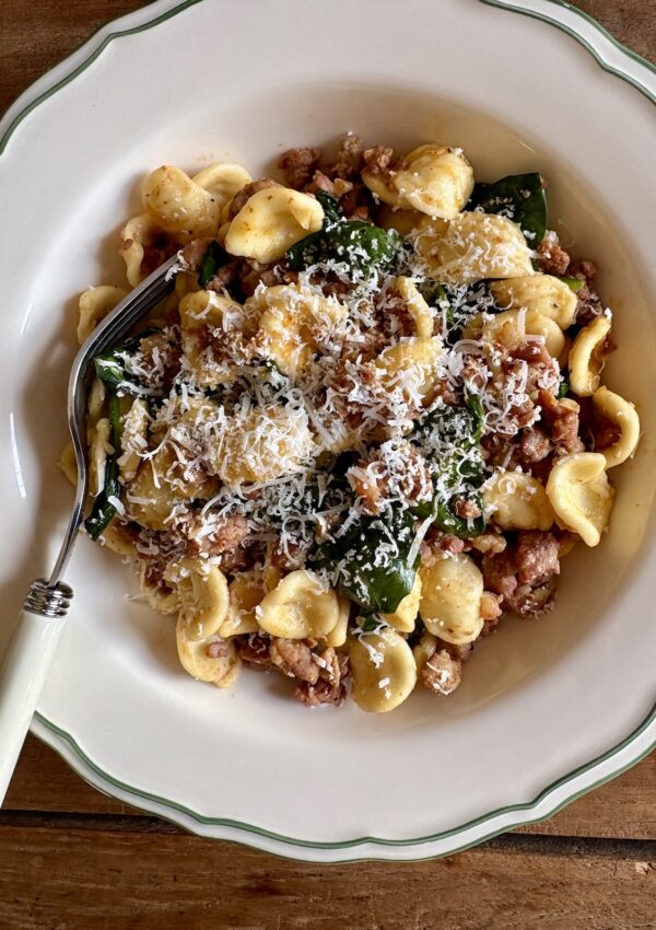 Orecchiette with Sausage and Spinach 