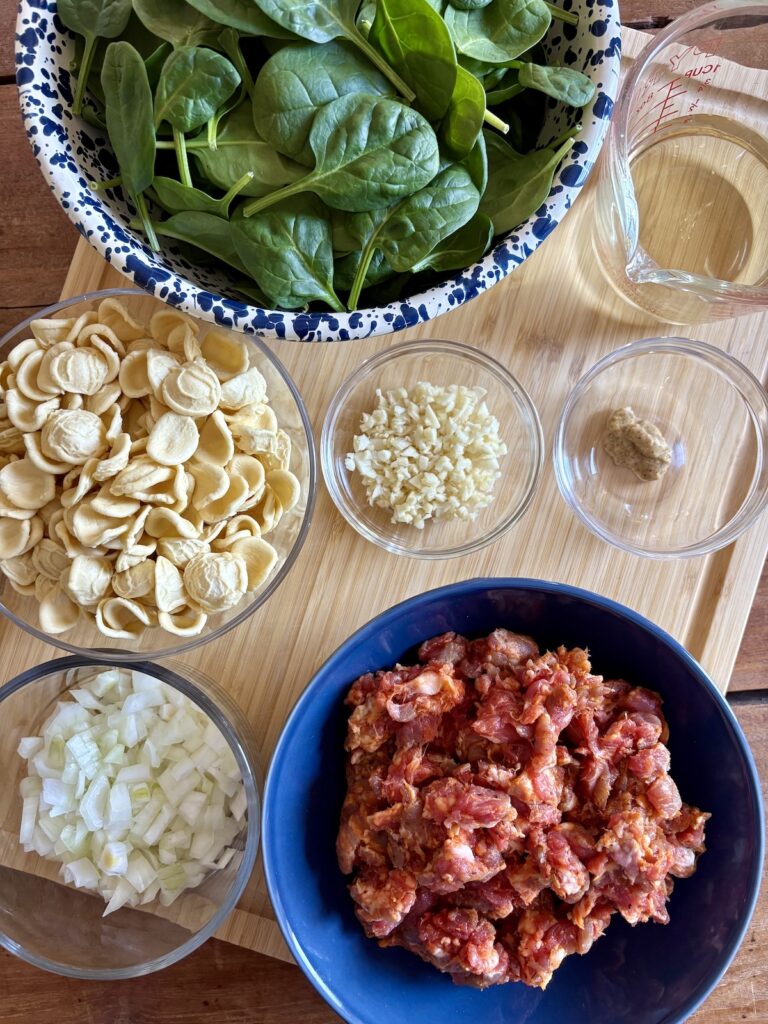 Orecchiette with Sausage and Spinach. - harvestandnourish.com