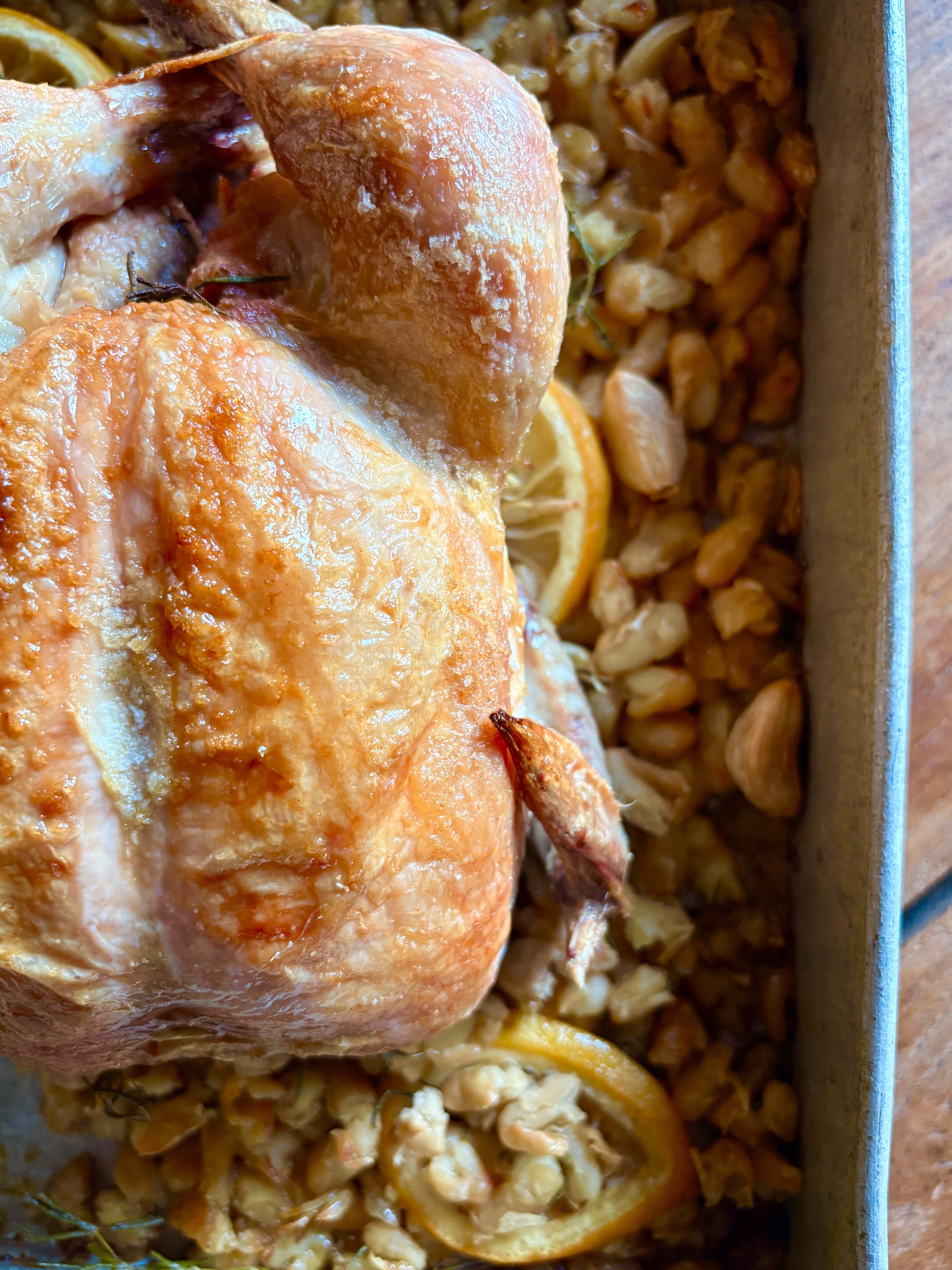 Lemon Rosemary Chicken and White Beans. - harvestandnourish.com