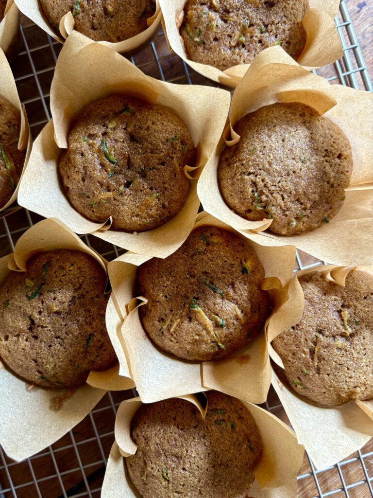 Cinnamon Spiced Zucchini Muffins. - harvestandnourish.com