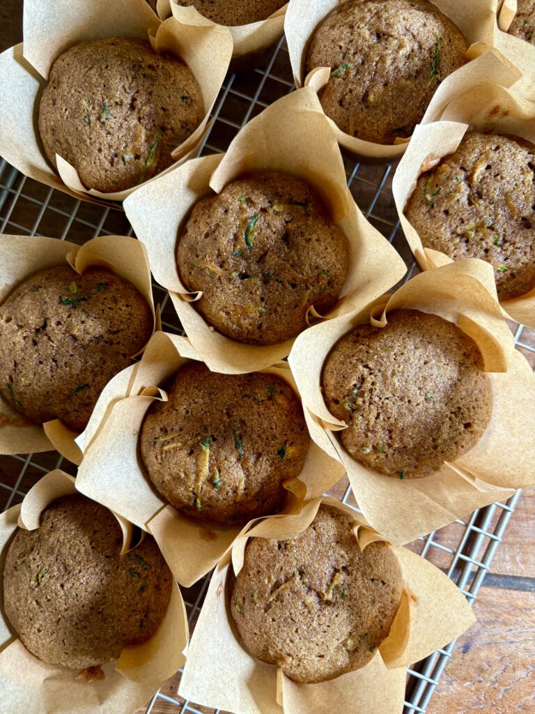 Cinnamon Spiced Zucchini Muffins. - harvestandnourish.com